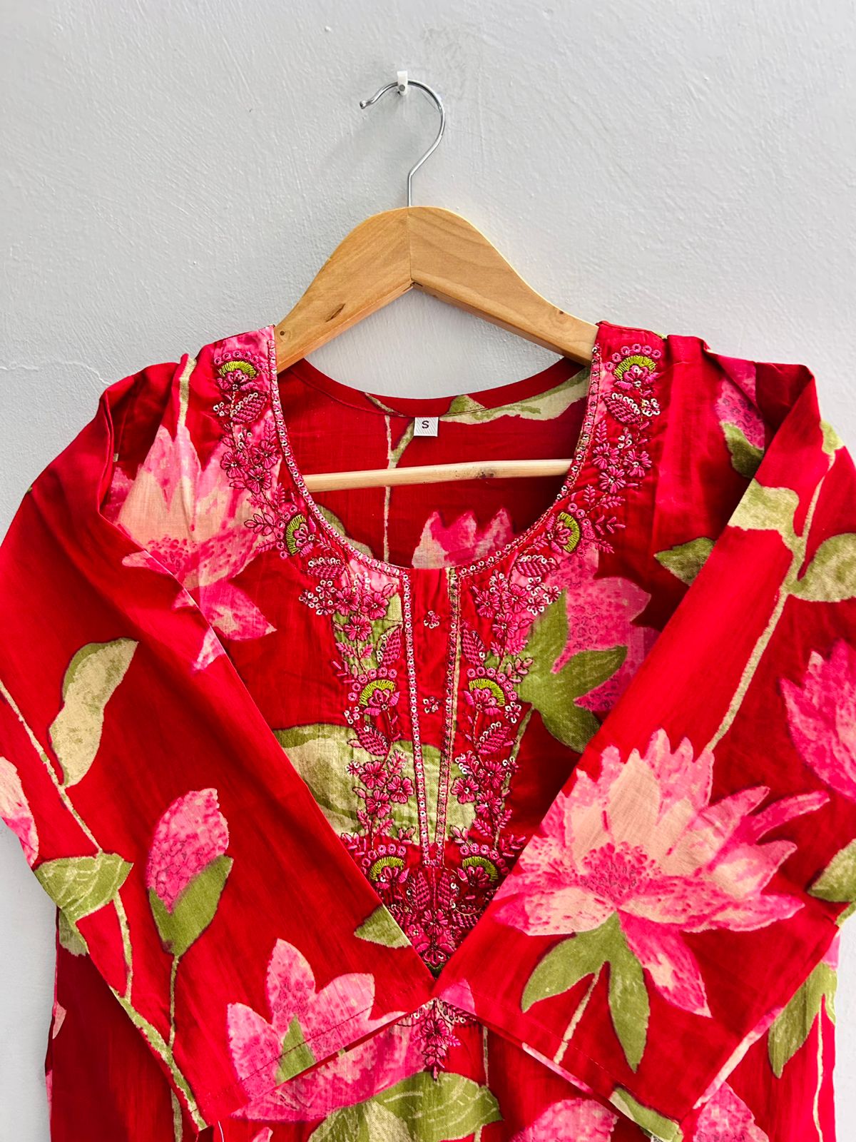Embroidered cotton two piece