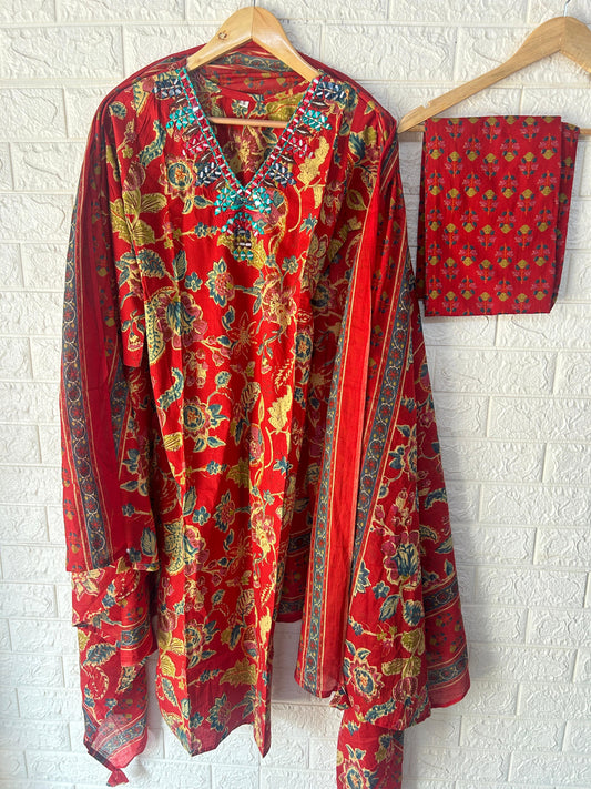 Cotton Mirror worked three piece