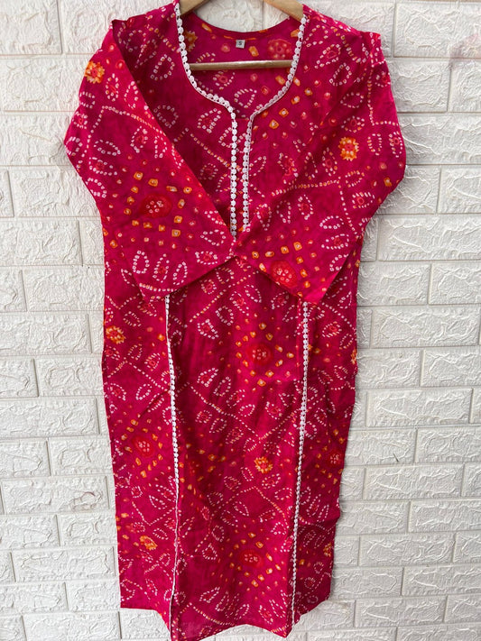 Cotton lace kurti