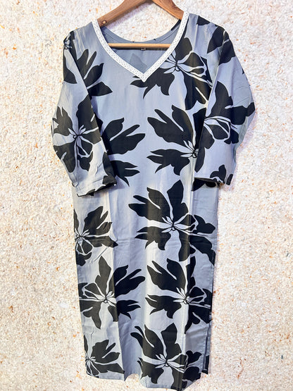 cotton blend v-neck kurti