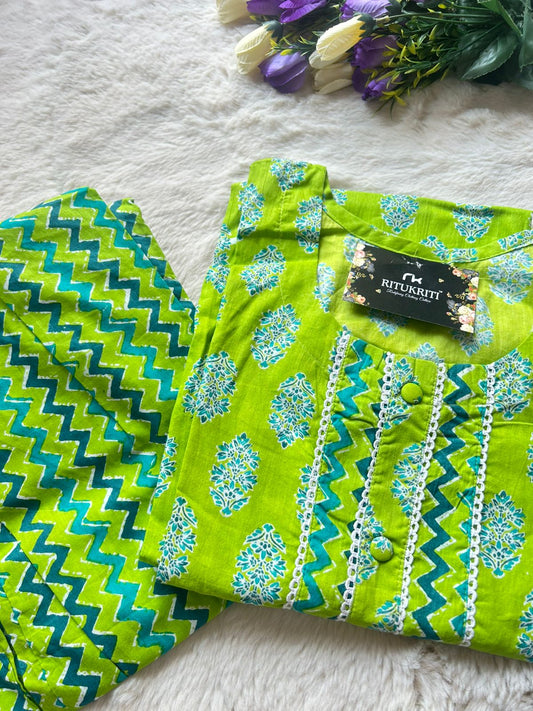 Round neck neck cotton two piece