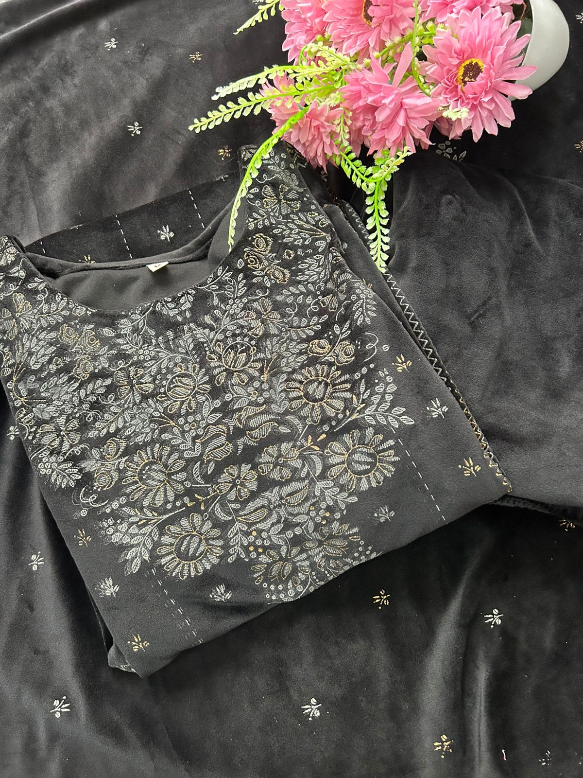 Supersoft velvet suit set with lining