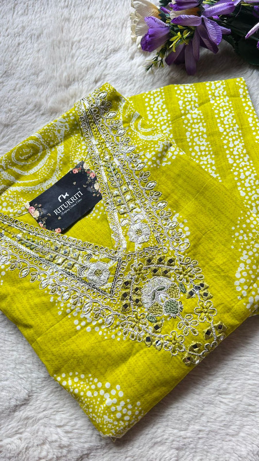 Embroidered cotton two piece