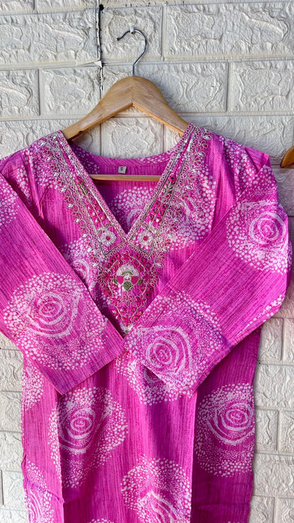 Embroidered cotton two piece
