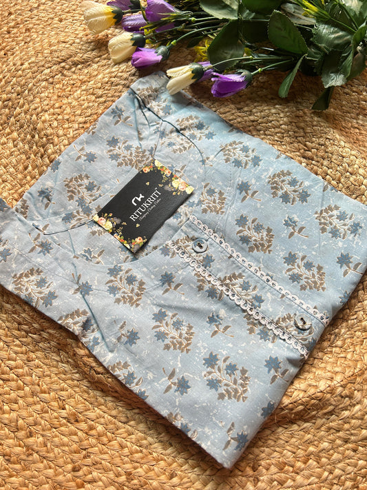 Round neck cotton kurti