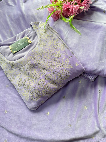 Supersoft velvet suit set with lining