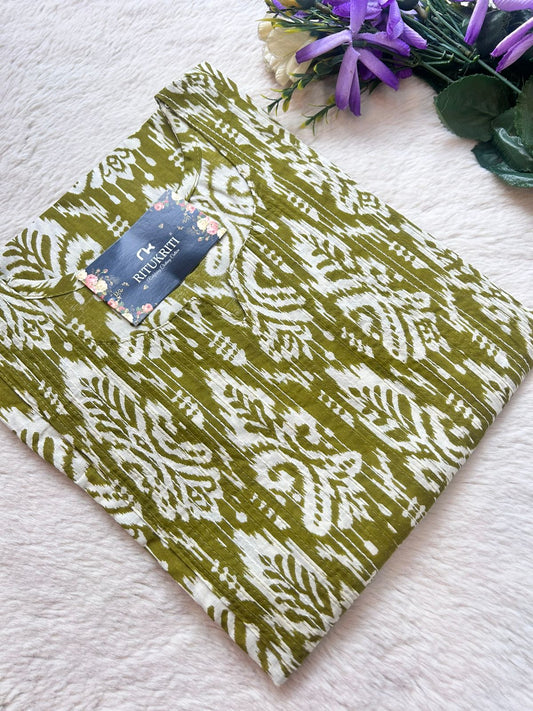 Thread work cotton kurti