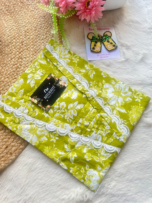 V -neck long cotton kurti