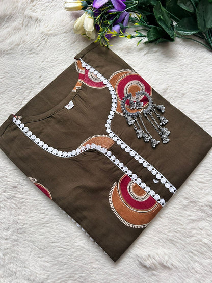 Cotton laced kurti